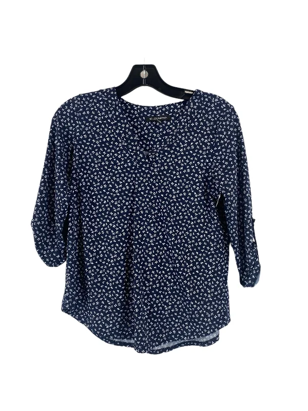 Navy Blouse 3/4 Sleeve 41 Hawthorn, Size Xs