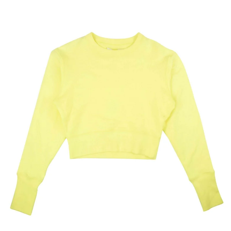 Neon Yellow Cropped Crewneck Sweatshirt