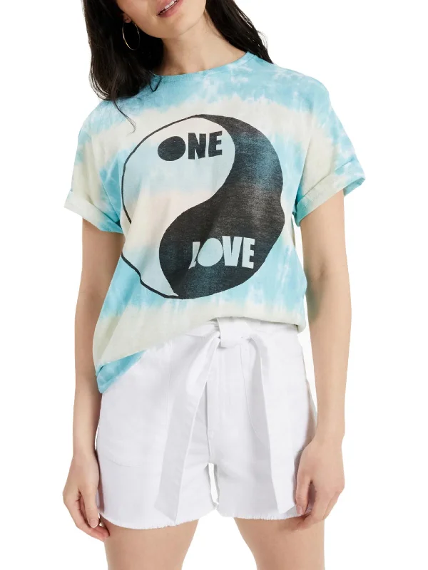 One Love Womens Tie Dye Graphic T-Shirt