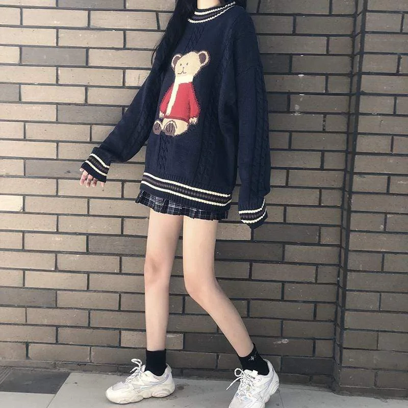 Oversized Bear Knitted Sweater