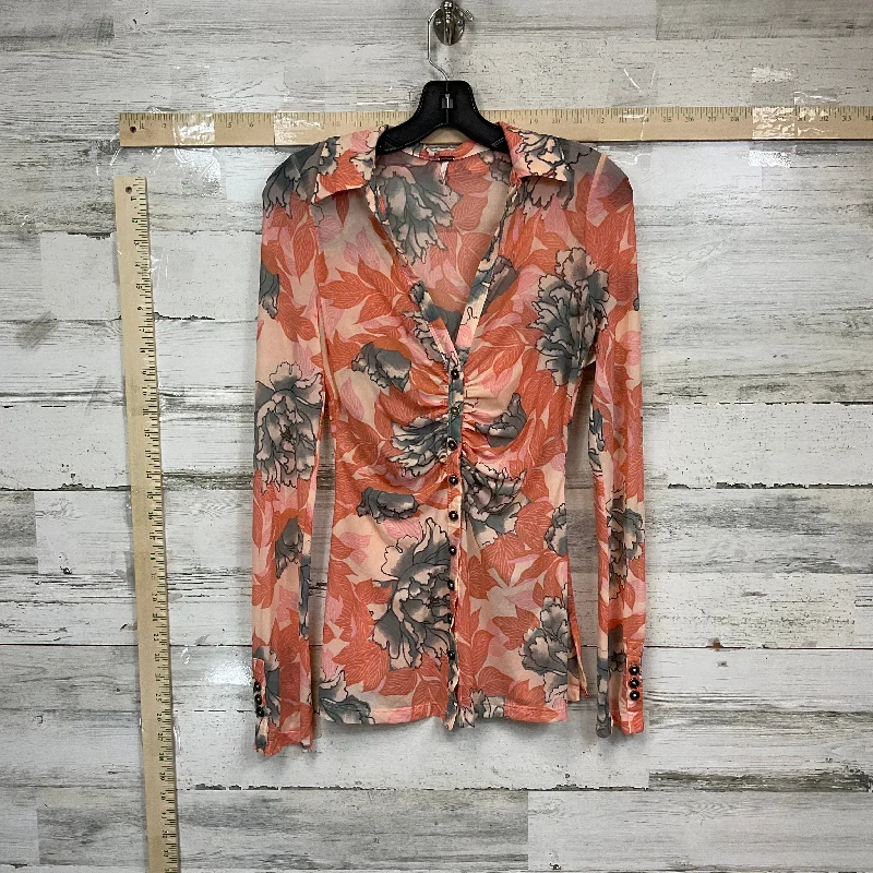 Peach Blouse Long Sleeve Free People, Size Xs