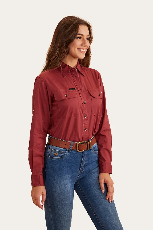 Pentecost River Womens Full Button Work Shirt - Cedar