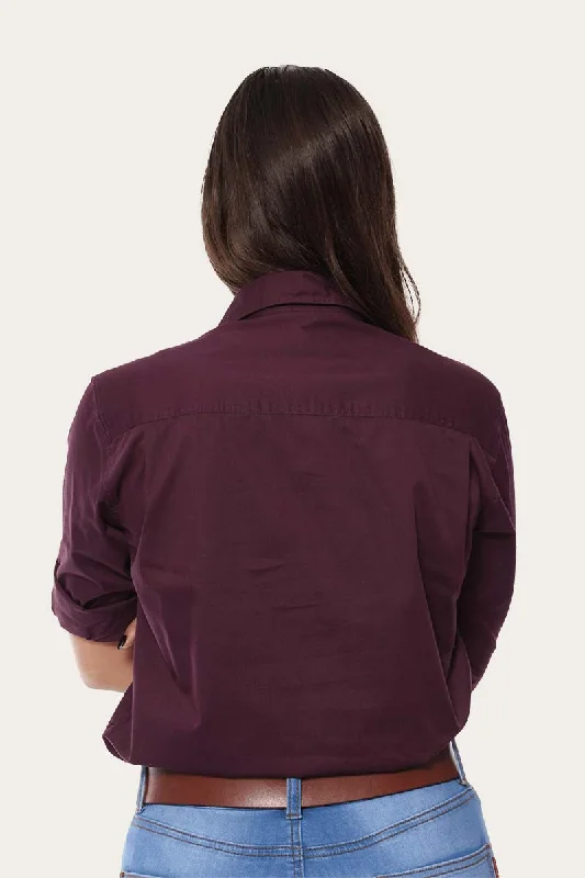 Pentecost River Womens Half Button Work Shirt - Aubergine