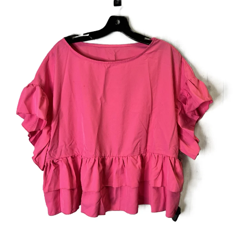 Pink Top Short Sleeve By Shein, Size: 2x