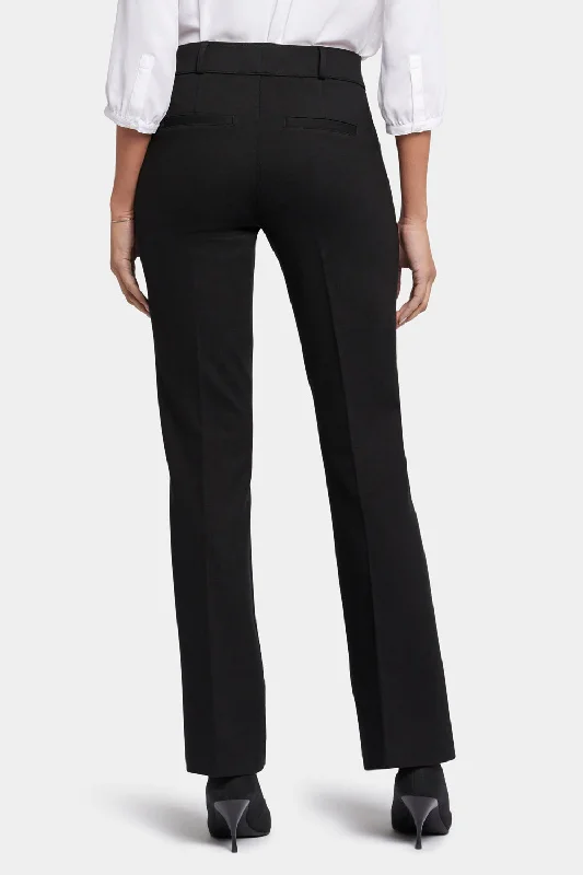 Pull-On Flared Trouser Pants - Black