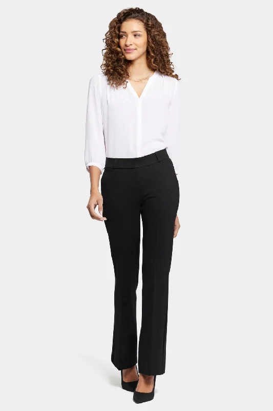 Pull-On Flared Trouser Pants - Black