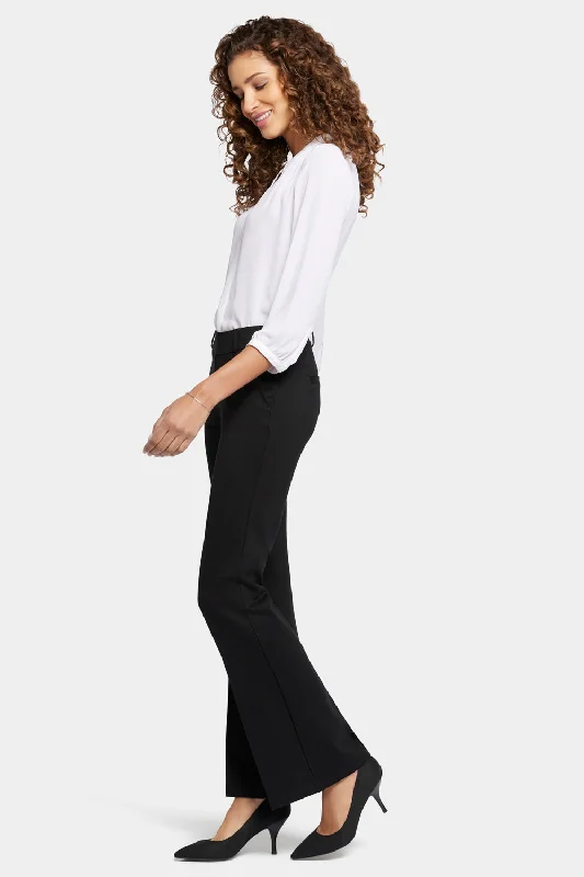 Pull-On Flared Trouser Pants - Black