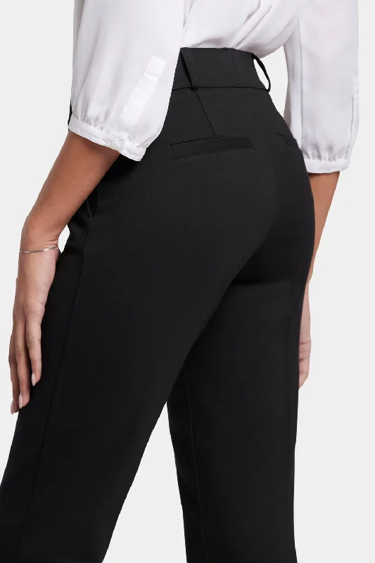 Pull-On Flared Trouser Pants - Black