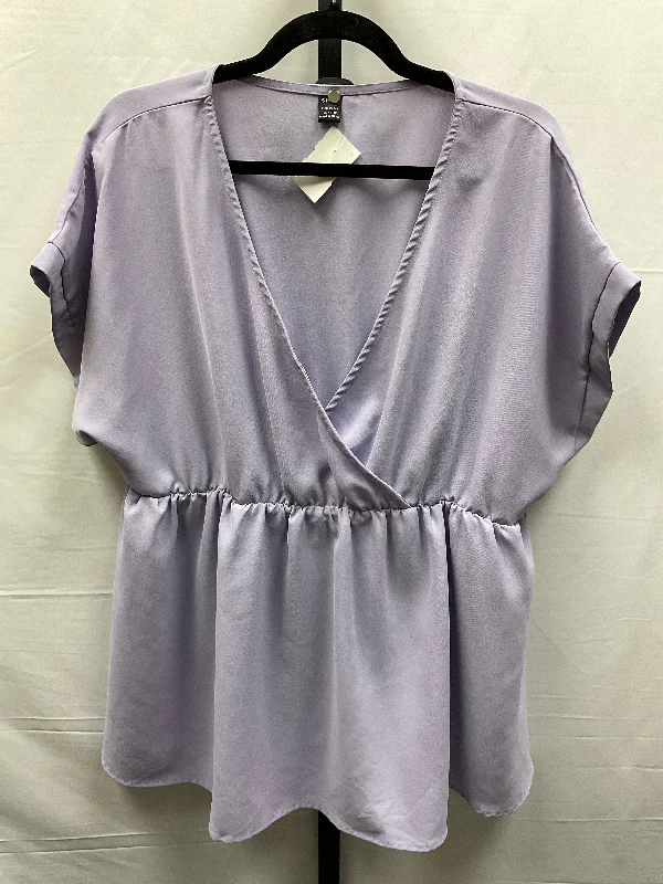 Purple Top Short Sleeve Shein, Size Xl