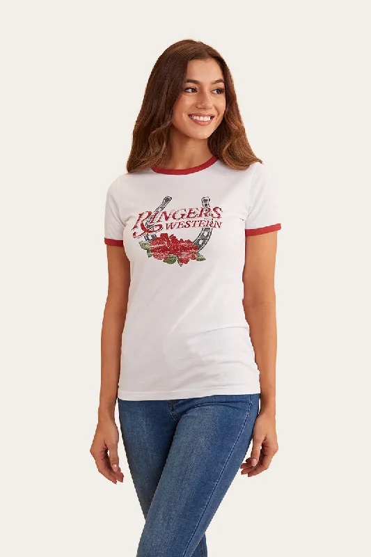 Ramblin Womens Ringer T-Shirt - White