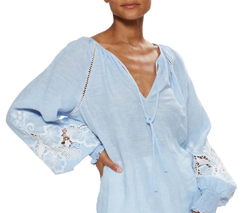 Ramy Brook Flora Linen Top Chambray