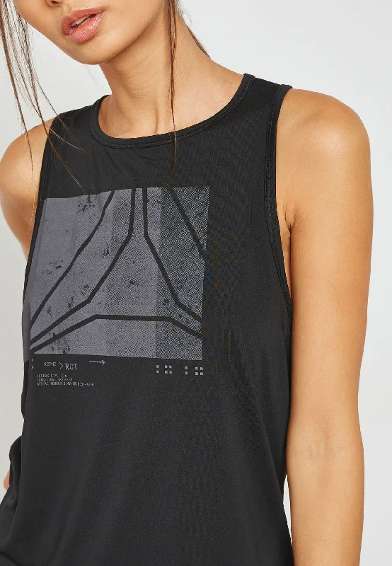 Reebok ACTIVCHILL Graphic Tank - Black | Reebok MLT D93874