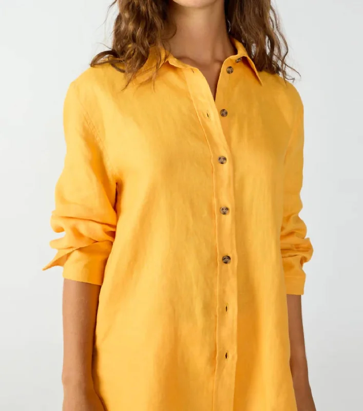 Relaxed Linen Shirt In Solar Flare