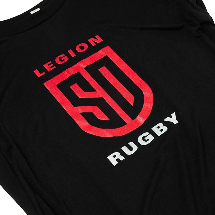 SD Legion Shield Women's Rolled Cuff Black Tee