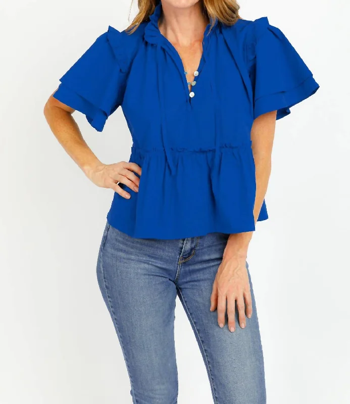 Sevila Blouse In Royal Blue