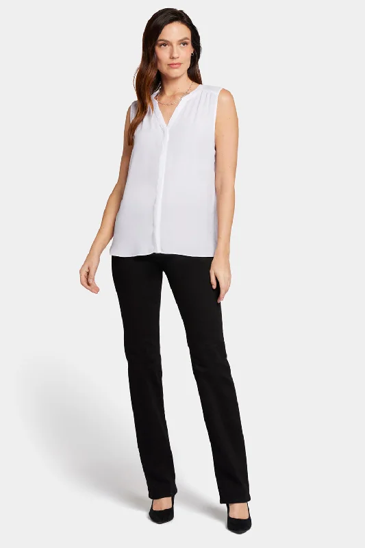 Sleeveless Pintuck Blouse - Optic White