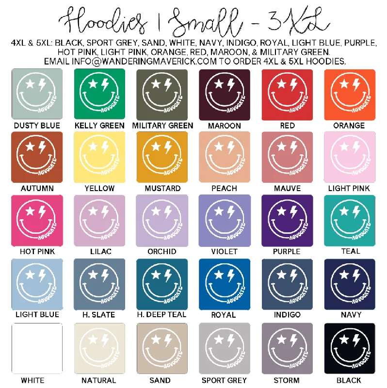 Smile Agvocate White Ink Hoodie (S-3XL) Unisex - Multiple Colors!