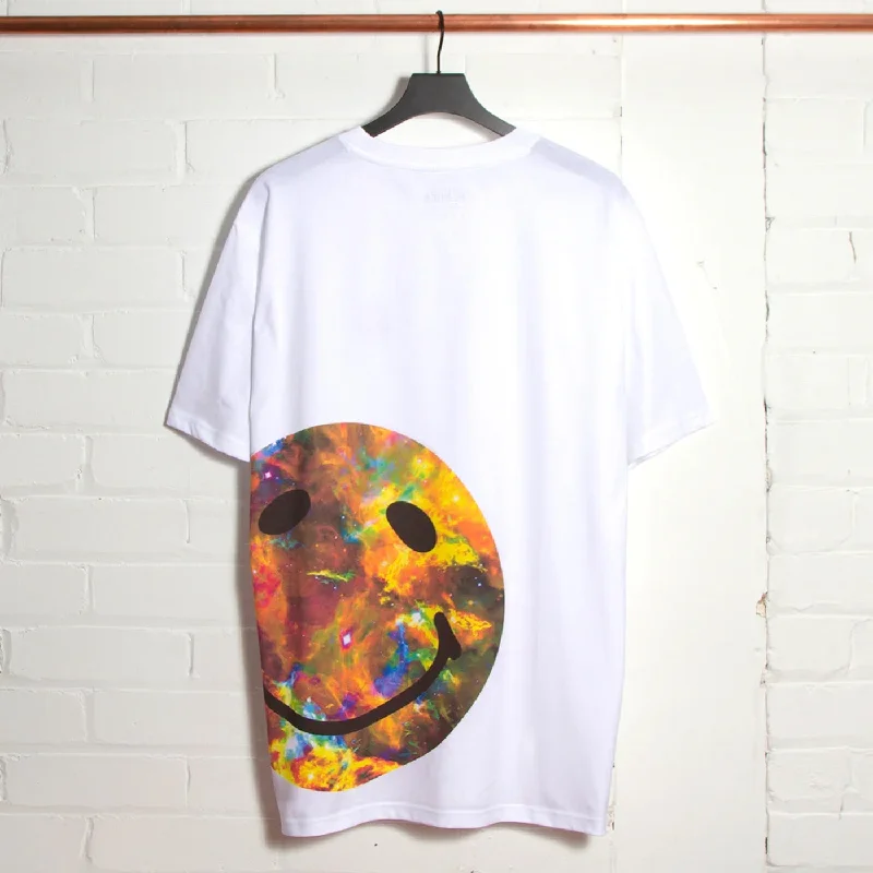 Spaced Side Smiley - Tshirt - White