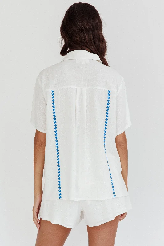 Swing Of Things Embroidered Shirt White