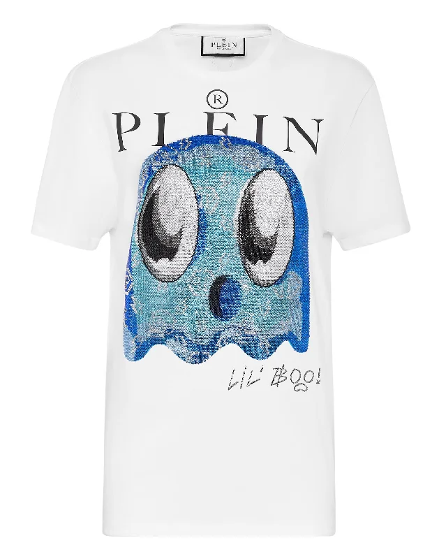 T-shirt Round Neck SS Man Fit Monsters with Crystals