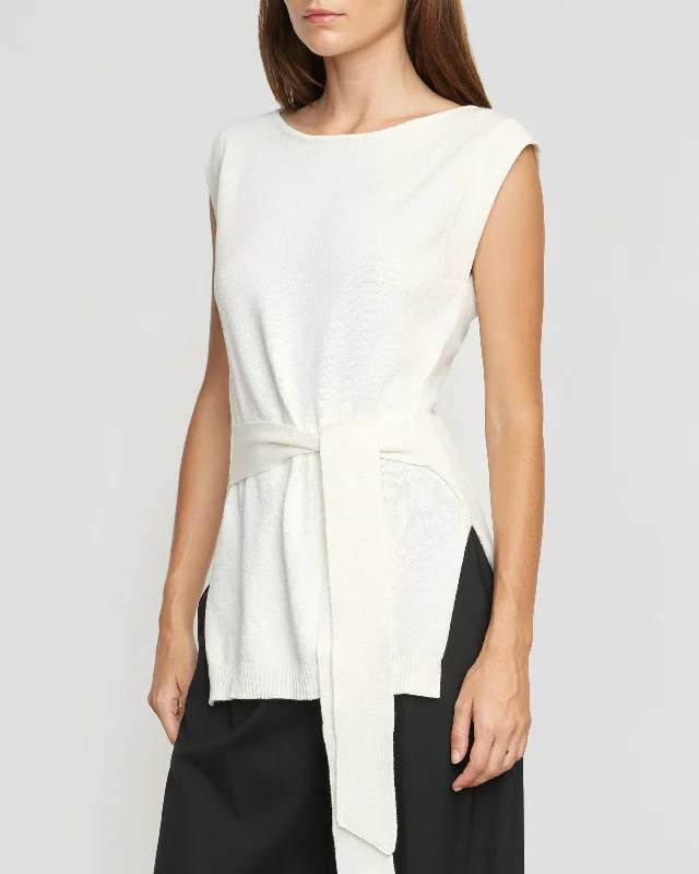 Tasha Organic Cotton Tie-Front Sweater