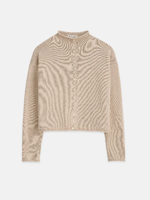 Taylor Rollneck Cardigan in Cotton Cashmere