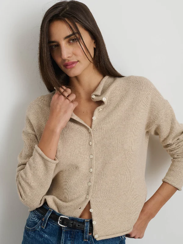 Taylor Rollneck Cardigan in Cotton Cashmere