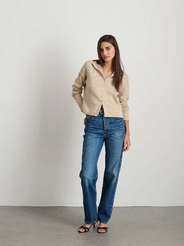 Taylor Rollneck Cardigan in Cotton Cashmere