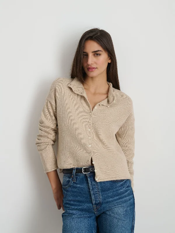 Taylor Rollneck Cardigan in Cotton Cashmere