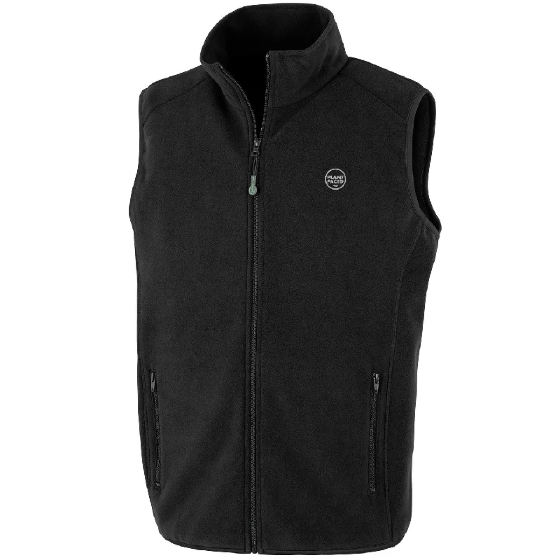 The Classics - Recycled Fleece Zip Vest - Embroidered Logo - Black