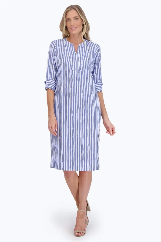 Cornflower Blue Crinkle Stripe / S