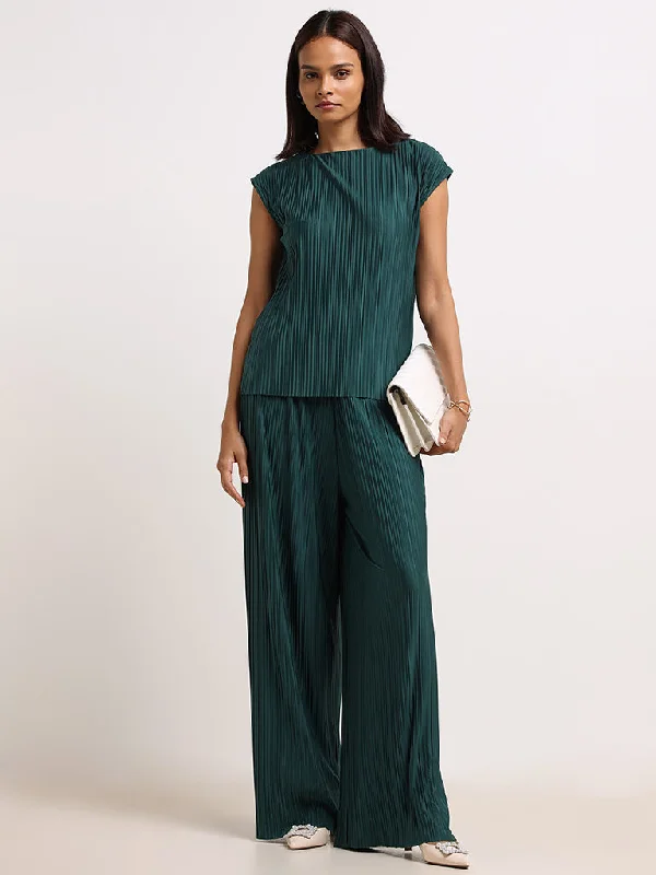 Wardrobe Green Pleated Top