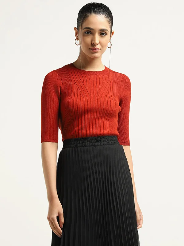 Wardrobe Rust Ribbed Top