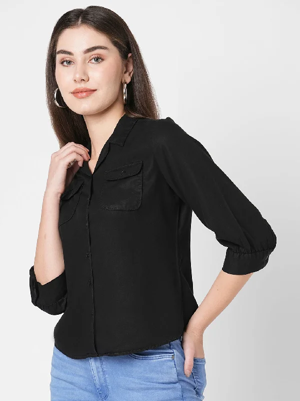 Women Solid Slim Fit Casual Shirt