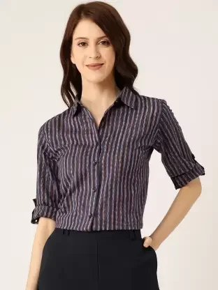 Women Striped Formal Multicolor Shirt