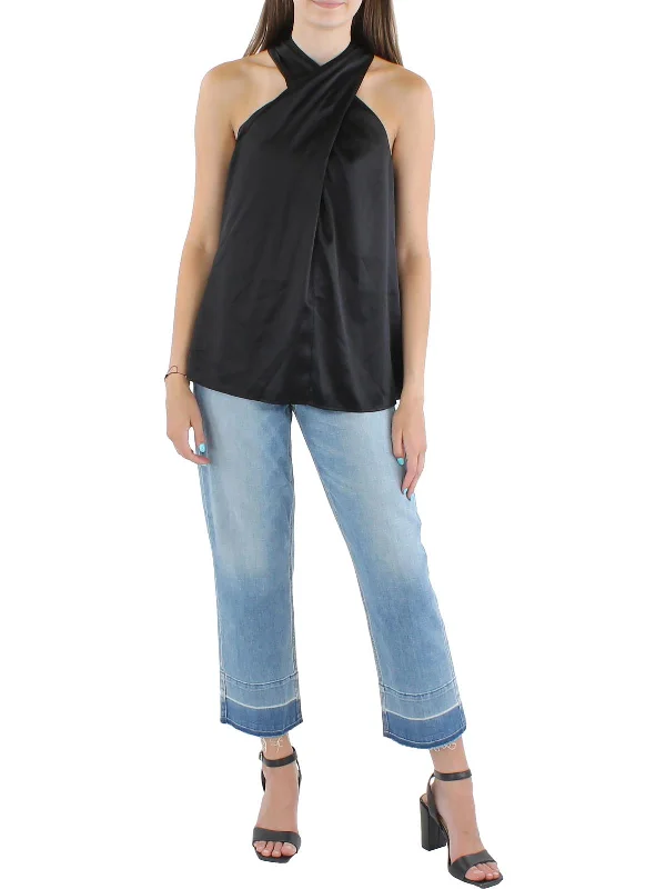 Womens Silk Crossover Blouse