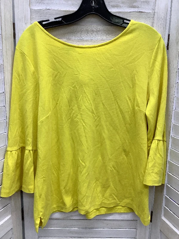 Yellow Blouse Long Sleeve Talbots, Size L